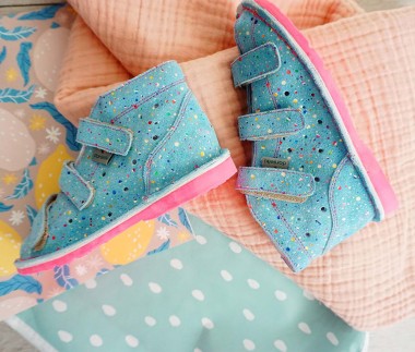 Danielki T125L kropki niebieskie fuksja - SZYBKA WYSYŁKA!